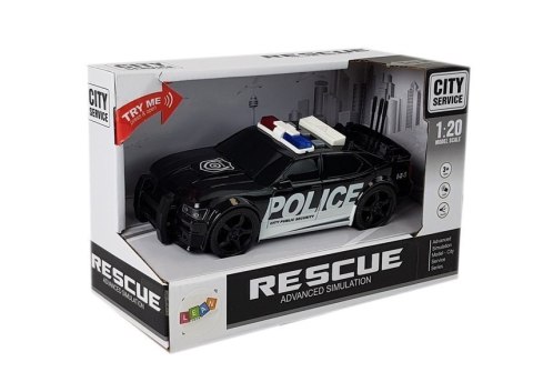 Auto Policja z Naciągiem, Światłami i Dźwiękami 1:20 LEAN Toys Auto Policja z Naciągiem, Światłami i Dźwiękami 1:20 LEAN Toys