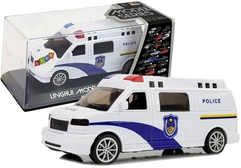 Auto Policja z Naciągiem ze światłami i dźwiękiem LEAN Toys Auto Policja z Naciągiem ze światłami i dźwiękiem LEAN Toys