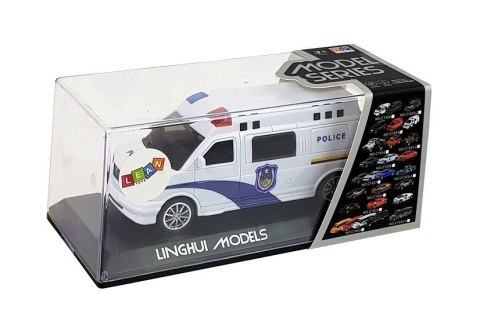Auto Policja z Naciągiem ze światłami i dźwiękiem LEAN Toys Auto Policja z Naciągiem ze światłami i dźwiękiem LEAN Toys