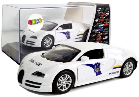Auto Sportowe Policyjne Policja z Napędem Dźwięk Światła Białe LEAN Toys Auto Sportowe Policyjne Policja z Napędem Dźwięk Światła Białe LEAN Toys
