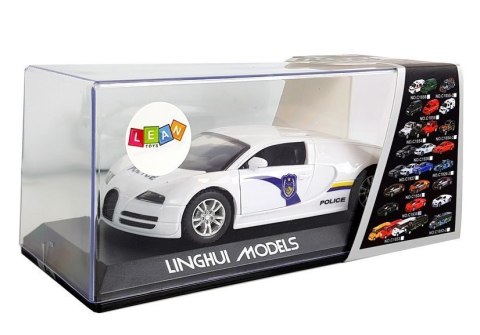 Auto Sportowe Policyjne Policja z Napędem Dźwięk Światła Białe LEAN Toys Auto Sportowe Policyjne Policja z Napędem Dźwięk Światła Białe LEAN Toys