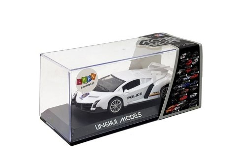Auto Sportowe z Napędem Frykcyjnym Dźwięki Policyjne Białe LEAN Toys Auto Sportowe z Napędem Frykcyjnym Dźwięki Policyjne Białe LEAN Toys