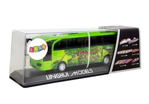 Autobus Park Jurajski Dinozaury Zielony z Naciągiem Dźwięk Światła LEAN Toys Autobus Park Jurajski Dinozaury Zielony z Naciągiem Dźwięk Światła LEAN Toys