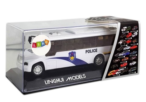 Autobus Policyjny Bus Policja Biały z Naciągiem Dźwięk LEAN Toys Autobus Policyjny Bus Policja Biały z Naciągiem Dźwięk LEAN Toys