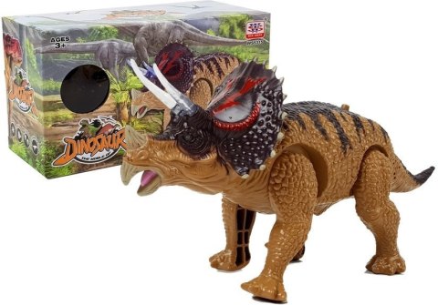 Dinozaur Triceratops Żółty Na Baterie LEAN Toys Dinozaur Triceratops Żółty Na Baterie LEAN Toys