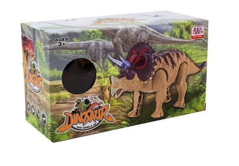 Dinozaur Triceratops Żółty Na Baterie LEAN Toys Dinozaur Triceratops Żółty Na Baterie LEAN Toys