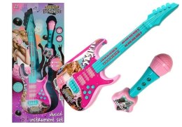 Gitara Z Mikrofonem Zestaw Do Karaoke Światła Dźwięki LEAN Toys