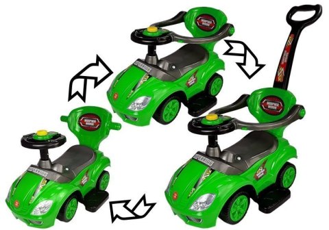 Jeździk z Pchaczem Mega Car 3w1 Zielony LEAN CARS Jeździk z Pchaczem Mega Car 3w1 Zielony LEAN CARS