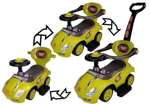Jeździk z Pchaczem Mega Car 3w1 Żółty LEAN CARS Jeździk z Pchaczem Mega Car 3w1 Żółty LEAN CARS
