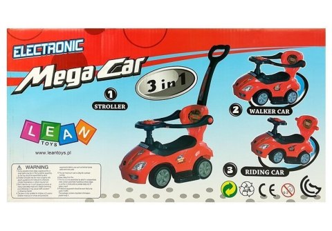Jeździk z Pchaczem Mega Car 3w1 Żółty LEAN CARS Jeździk z Pchaczem Mega Car 3w1 Żółty LEAN CARS