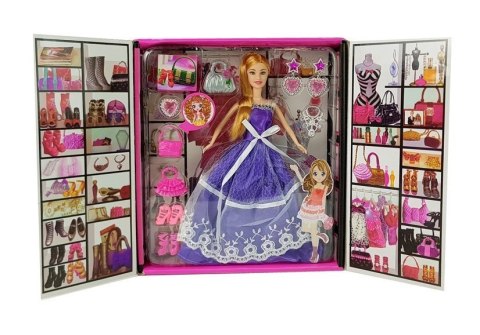 Lalka Fioletowa Suknia Bal Torebka Szpilki Biżuteria LEAN Toys Lalka Fioletowa Suknia Bal Torebka Szpilki Biżuteria LEAN Toys