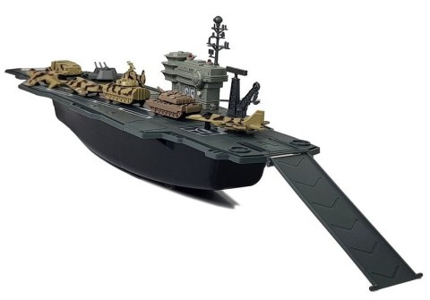 Ogromny Lotniskowiec Łódź Pojazdy Wojskowe Dźwięk 86 cm LEAN Toys Ogromny Lotniskowiec Łódź Pojazdy Wojskowe Dźwięk 86 cm LEAN Toys