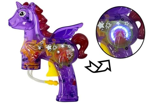 Pistolet do baniek mydlanych jednorożec fioletowy LEAN Toys Pistolet do baniek mydlanych jednorożec fioletowy LEAN Toys