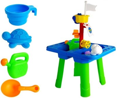 Stolik Piaskownica Foremki do Piasku Łopatki Konewka LEAN Toys Stolik Piaskownica Foremki do Piasku Łopatki Konewka LEAN Toys