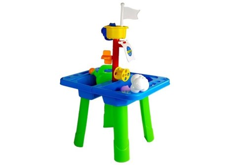 Stolik Piaskownica Foremki do Piasku Łopatki Konewka LEAN Toys Stolik Piaskownica Foremki do Piasku Łopatki Konewka LEAN Toys