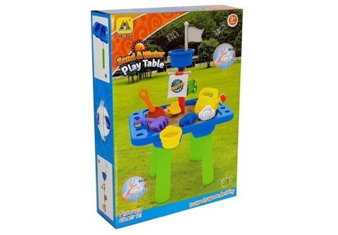 Stolik Piaskownica Foremki do Piasku Łopatki Konewka LEAN Toys Stolik Piaskownica Foremki do Piasku Łopatki Konewka LEAN Toys