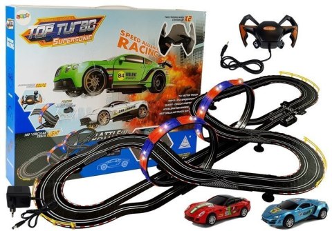Tor Wyścigowy 1:43 2 Autka Top Turbo Światła 7,6 m długości LEAN Toys Tor Wyścigowy 1:43 2 Autka Top Turbo Światła 7,6 m długości LEAN Toys