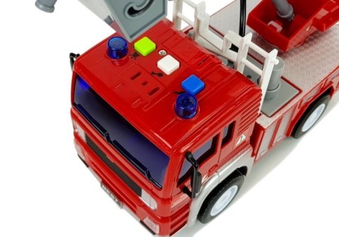 Wóz Strażacki z Naciągiem, Drabiną, Czerwony 1:20 z Dźwiękiem LEAN Toys Wóz Strażacki z Naciągiem, Drabiną, Czerwony 1:20 z Dźwiękiem LEAN Toys