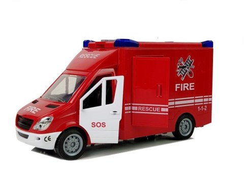 Wóz Strażacki z Napędem Frykcyjnym Dźwiękiem Otwierane Drzwi LEAN Toys Wóz Strażacki z Napędem Frykcyjnym Dźwiękiem Otwierane Drzwi LEAN Toys