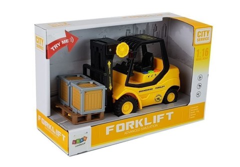 Wózek Widłowy z Naciągiem 1:16 Dźwięk Światło LEAN Toys Wózek Widłowy z Naciągiem 1:16 Dźwięk Światło LEAN Toys