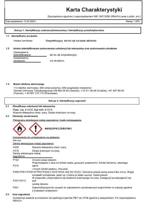 Żel do Dezynfekcji Rąk Antybakteryjny 70% 100ml LEAN Żel do Dezynfekcji Rąk Antybakteryjny 70% 100ml LEAN