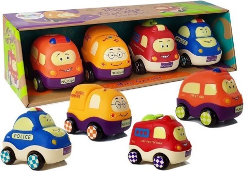Zestaw Autek Policja Ambulans dla Niemowlaka z Napędem 4el LEAN Toys Zestaw Autek Policja Ambulans dla Niemowlaka z Napędem 4el LEAN Toys