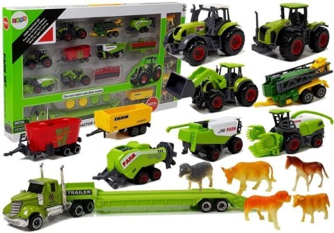 Zestaw Pojazdów Rolniczych Traktory Przyczepy z Figurkami Zwierząt LEAN Toys Zestaw Pojazdów Rolniczych Traktory Przyczepy z Figurkami Zwierząt LEAN Toys