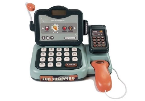 Zestaw Sklepowy Kasa z Mikrofonem, Dźwiękiem, Terminalem LEAN Toys Zestaw Sklepowy Kasa z Mikrofonem, Dźwiękiem, Terminalem LEAN Toys