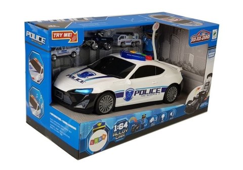 Auto Policyjne Schowek Garaż 2w1 Policjant Małe Autka Dźwięk Światła LEAN Toys Auto Policyjne Schowek Garaż 2w1 Policjant Małe Autka Dźwięk Światła LEAN Toys