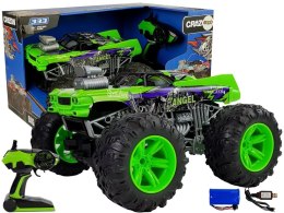 Auto Terenowe Zdalnie Sterowane 1:14 2.4G RC Zielone Duże Koła LEAN Toys