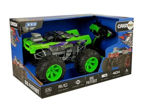 Auto Terenowe Zdalnie Sterowane 1:14 2.4G RC Zielone Duże Koła LEAN Toys Auto Terenowe Zdalnie Sterowane 1:14 2.4G RC Zielone Duże Koła LEAN Toys