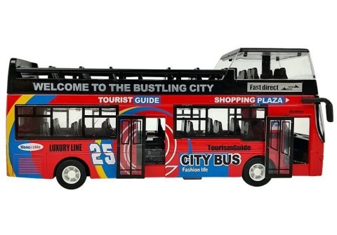 Autobus Piętrowy z Dźwiękiem 1:32 Otwierane Drzwi Czerwony LEAN Toys Autobus Piętrowy z Dźwiękiem 1:32 Otwierane Drzwi Czerwony LEAN Toys