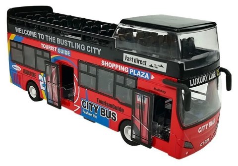 Autobus Piętrowy z Dźwiękiem 1:32 Otwierane Drzwi Czerwony LEAN Toys Autobus Piętrowy z Dźwiękiem 1:32 Otwierane Drzwi Czerwony LEAN Toys