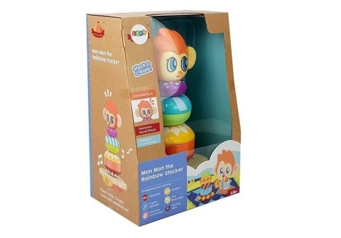 Edukacyjna Piramidka Małpka z Dźwiękami, Nauka Liczb LEAN Toys Edukacyjna Piramidka Małpka z Dźwiękami, Nauka Liczb LEAN Toys