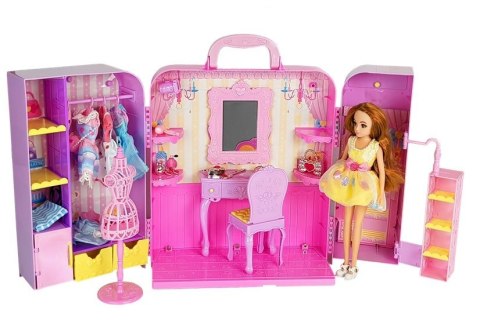 Garderoba ze Światłem i Lustrem Lalka 26 cm Zestaw Ubrań Akcesoria LEAN Toys Garderoba ze Światłem i Lustrem Lalka 26 cm Zestaw Ubrań Akcesoria LEAN Toys