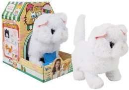 Interaktywny Kot Pers Biały Chodzi Rusza Ogonem na Baterie LEAN Toys