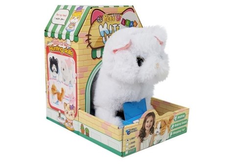 Interaktywny Kot Pers Biały Chodzi Rusza Ogonem na Baterie LEAN Toys Interaktywny Kot Pers Biały Chodzi Rusza Ogonem na Baterie LEAN Toys