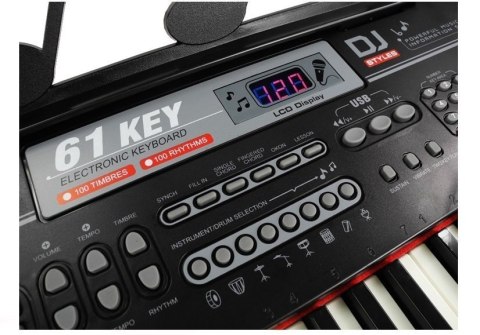 Keyboard Organy 328-06 Mikrofon Zasilacz Czarny LEAN Toys Keyboard Organy 328-06 Mikrofon Zasilacz Czarny LEAN Toys