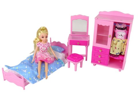 Lalka Meble Zestaw Łóżko Szafa Toaletka LEAN Toys Lalka Meble Zestaw Łóżko Szafa Toaletka LEAN Toys