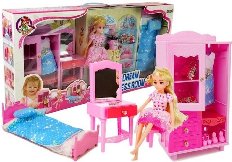 Lalka Meble Zestaw Łóżko Szafa Toaletka LEAN Toys Lalka Meble Zestaw Łóżko Szafa Toaletka LEAN Toys