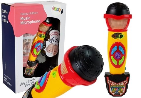 Mikrofon Żółto- Czarny Karaoke Nagrywający Piosenki LEAN Toys Mikrofon Żółto- Czarny Karaoke Nagrywający Piosenki LEAN Toys