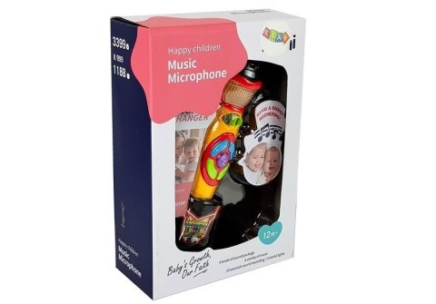 Mikrofon Żółto- Czarny Karaoke Nagrywający Piosenki LEAN Toys Mikrofon Żółto- Czarny Karaoke Nagrywający Piosenki LEAN Toys