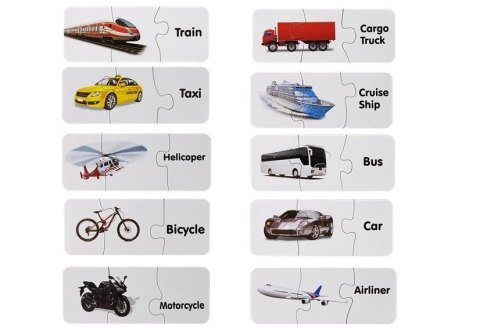Puzzle Edukacyjne Układanka Transport 10 Połączeń LEAN TOYS Puzzle Edukacyjne Układanka Transport 10 Połączeń LEAN TOYS