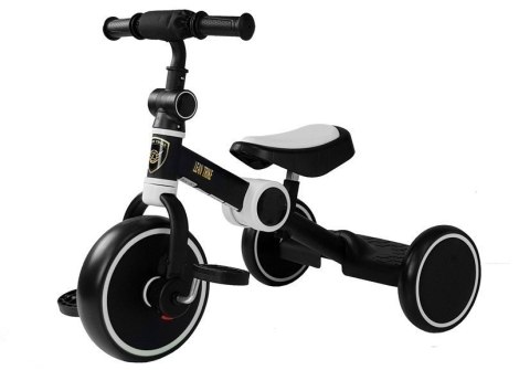 Rower Na Pedały Biegowy Trójkołowy Czarno-Biały LEAN Toys Rower Na Pedały Biegowy Trójkołowy Czarno-Biały LEAN Toys