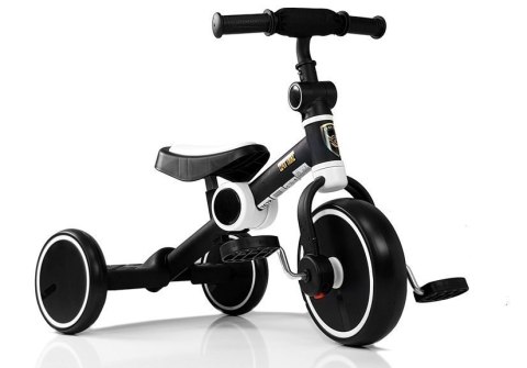 Rower Na Pedały Biegowy Trójkołowy Czarno-Biały LEAN Toys Rower Na Pedały Biegowy Trójkołowy Czarno-Biały LEAN Toys