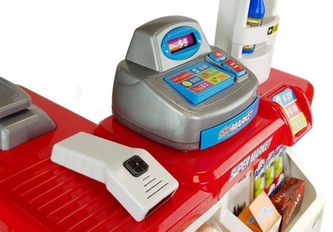 Zabawkowy Market z Wózkiem Kasa Fiskalna Skaner Artykuły Spożywcze Zakupy LEAN Toys Zabawkowy Market z Wózkiem Kasa Fiskalna Skaner Artykuły Spożywcze Zakupy LEAN Toys