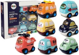 Zestaw Autek Dla Dzieci z Naciągiem Różne Rodzaje 7 Elementów LEAN Toys
