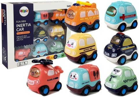 Zestaw Autek Dla Dzieci z Naciągiem Różne Rodzaje 7 Elementów LEAN Toys Zestaw Autek Dla Dzieci z Naciągiem Różne Rodzaje 7 Elementów LEAN Toys