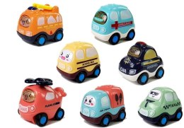 Zestaw Autek Dla Dzieci z Naciągiem Różne Rodzaje 7 Elementów LEAN Toys