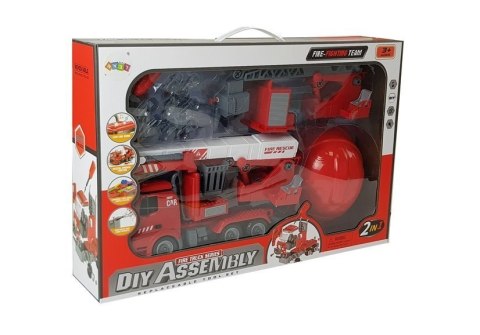 Zestaw DIY Wóz Strażacki 2w1 Wymienne Podnośniki Śrubokręt Dźwięk Efekty Świetlne Kask LEAN Toys Zestaw DIY Wóz Strażacki 2w1 Wymienne Podnośniki Śrubokręt Dźwięk Efekty Świetlne Kask LEAN Toys